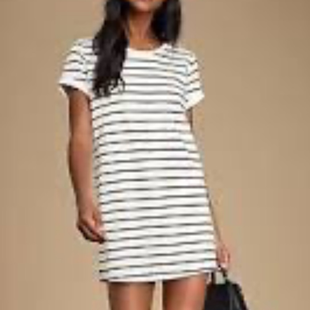 Striped Short Sleeve Dress